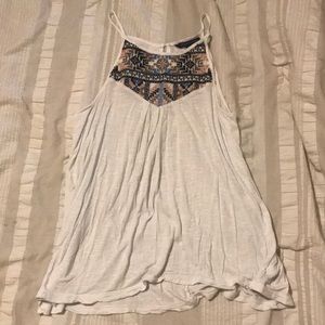 White Aztec Print Tank